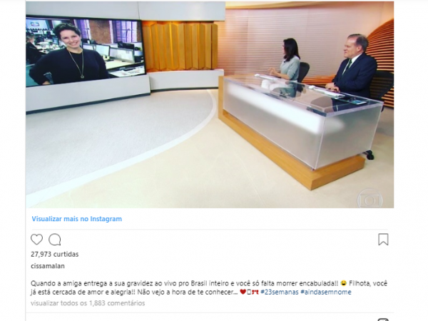 Ana Paula Araújo revela gravidez de colega ao vivo no 'Bom dia Brasil' Ana Paula Araújo revela gravidez de colega ao vivo no 'Bom dia Brasil'